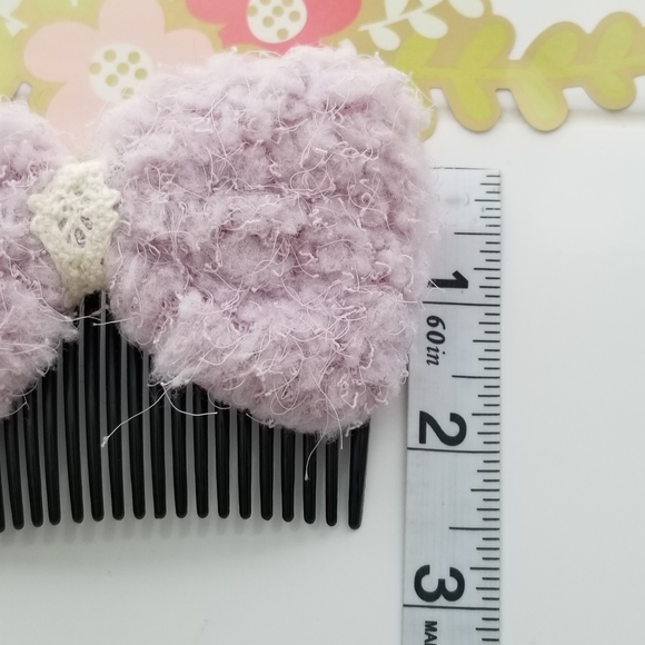 3/30☘️Anthropologi Lavender Teddy Bear Hair Accessorie Hair Clip New - Picture 2 of 4